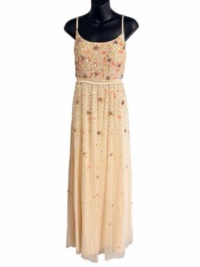 BHLDN Syrah Champagne Pink Embellished Bridesmaid Prom Maxi Dress